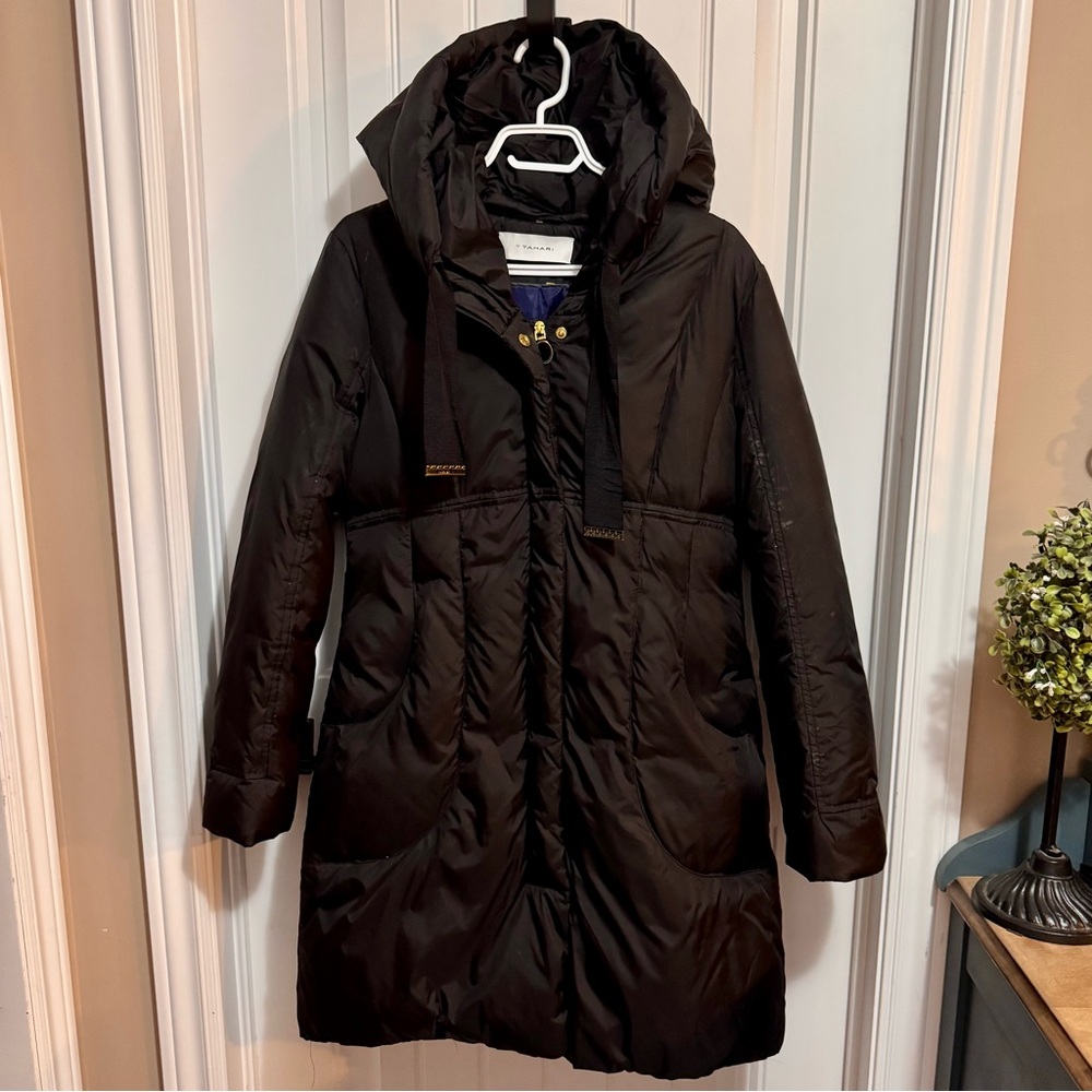 Tahari Black Down Filled Coat